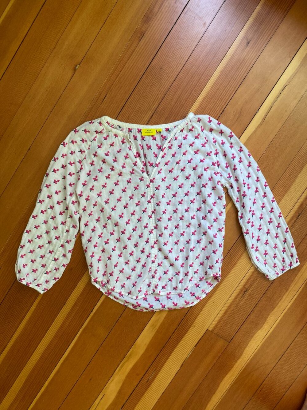 Roller Rabbit Floral Embroidered Cotton Blouse - Size XS